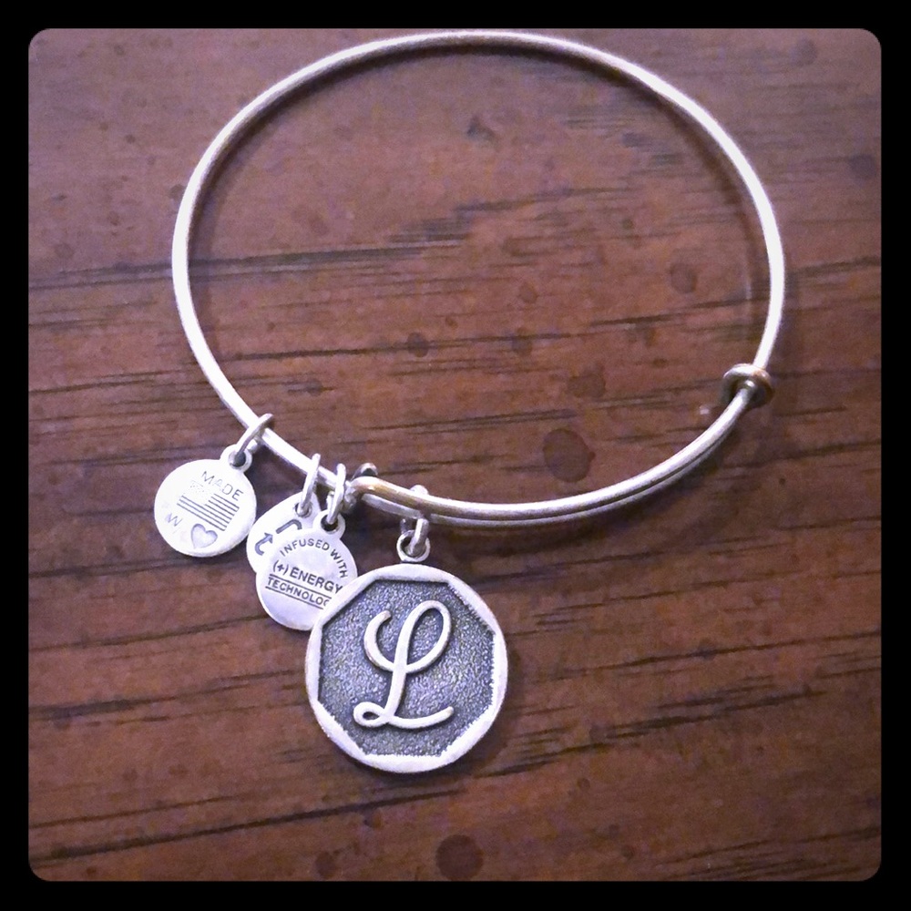 Silver Alex and Ani L bracelet
